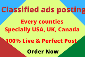 give 100 classified ads post, clarified, social media post, seo  in the USA