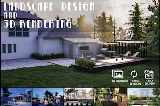 design your garden, backyard, swimming pool, patio, terrace and renderings