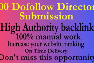 100 dofollow directory submission manually