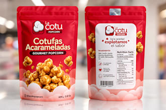 do premium pouch packaging design and label design