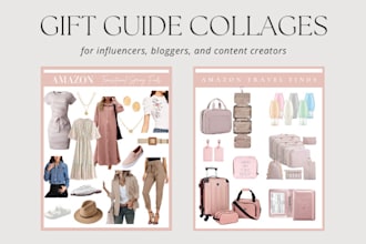 design product collages, gift guides for ltk amazon
