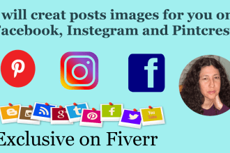 creat instegram facebook and pinterest  post for you