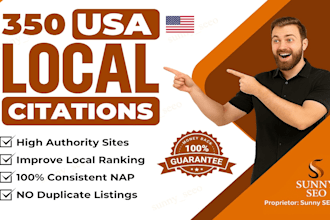 build 350 high authority USA local citations
