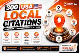 build 300 USA local citations and directory submissions for local SEO
