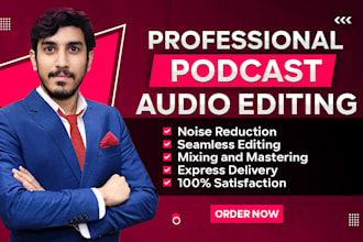podcast audio editing, audio mixing and noise reduction