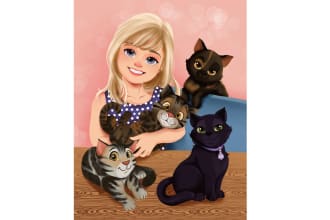 illustrate you and your pet in disney style