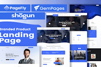 design shopify store, one product landing page with pagefly gempages shogun