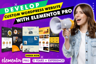 create responsive custom wordpress website with elementor pro astra pro landing