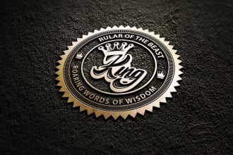 design 3d badge and gold logo