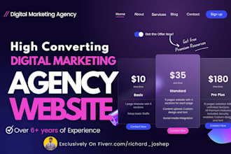 do high converting digital marketing agency website with elementor pro