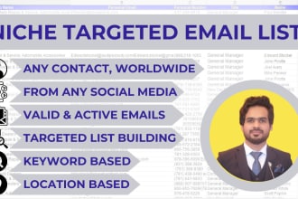 provide niche targeted and verified emails for your business