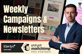 create weekly email campaigns or newsletters on mailchimp or klaviyo