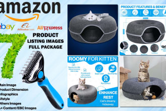 do design amazon product listing images or amazon photo editing