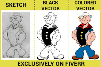 convert hand drawn sketch or logo into vector tracing art