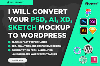 convert psd, xd, sketch, ai, figma to wordpress