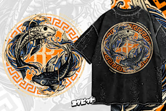 draw japanese illustration or anime streetwear tshirt design