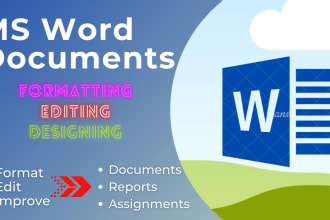 format, edit and design ms word documents