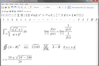type microsoft word documents related to mathematics
