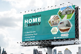 design creative billboard, signage, roll ups and banners