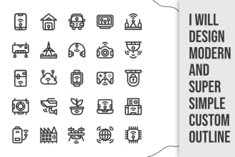 design super simple custom outline icon set