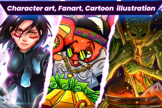 draw character art, fanart, cartoon illustration