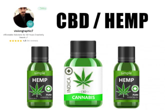 design supplement label of your cbd, medicine products