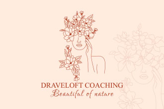 design minimalist hand drawn line art feminine botanical boho business logo