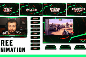 design animated twitch overlay package for your stream