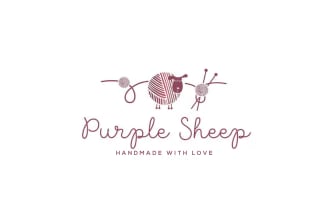 design boutique, handmade, crochet knitting, needles, sewing, and craft logo