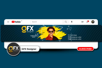 design professional youtube channel art, social media cover