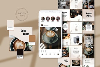 design 15 social media posts for facebook and instagram grid