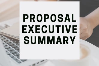 write executive summary, design business case study, and financial analysis