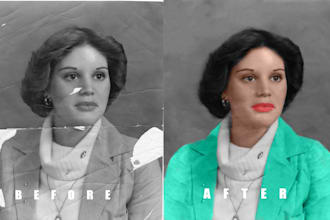 professional colorize and fix damage  photos in 12houre
