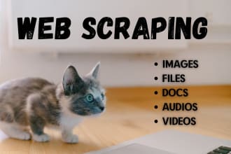 do images scraping, scrape files, audios, videos, docs, courses, webinar, stream