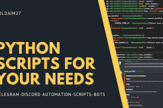 write python programs, scrapping, automation telegram bot