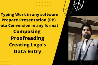 do typing work, file conversion in any format, proofreading