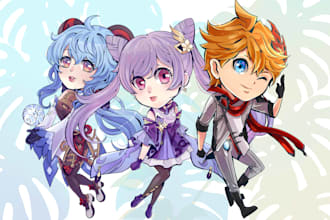 create cute chibi illustration