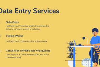 do data entry, typing works and file conversion services