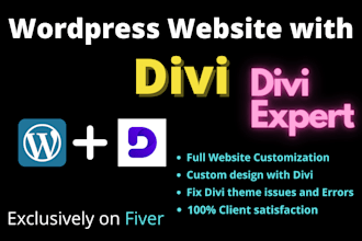 design,customize full wordpress website with divi builder