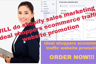 do shopify sales marketing to ideal shoppers ecommerce traffic website promotion