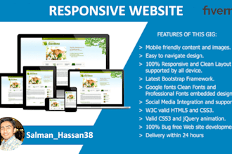create responsive website and template editing