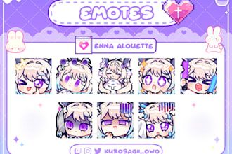 draw cute custom emotes for twitch, discord