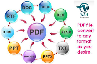 convert PDF to word or excel and other format