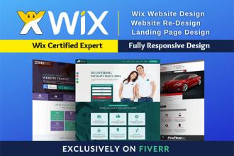 create wix website design, wix redesign and wix landing page