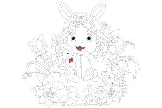 make amazing coloring book page for children and adults