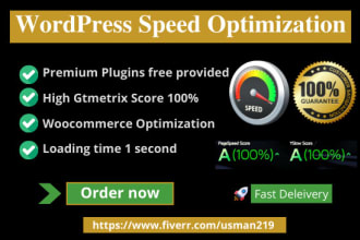 do wordpress website page speed optimization for google rank,gtmetrix