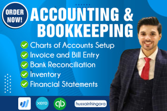 maintain bookkeeping accounting in quickbooks online with bank reconciliation