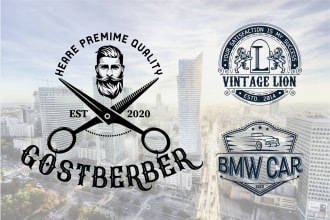 do unique vintage or retro logo design