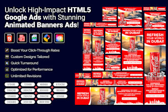 design creative animated HTML5 banner ads in 3 hours