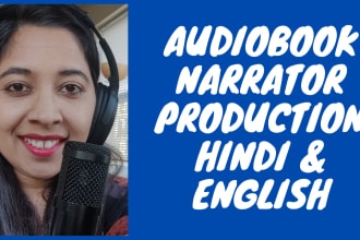 do audiobook voiceover for acx indian hindi and english female voice